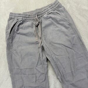 Point Sur Pants Women 00 Seaside Gray Linen Blend Drawstring Waist Ankle Joggers